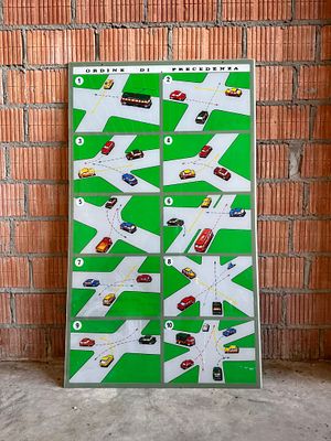 FIRST DRIVING SCHOOL PANEL. Nice driving VINTAGE school panel. 
70's 
AUCTION HOUSE COMMISSION: 