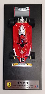 MODELLO FERRARI 312T GUIDATA DA NIKI LAUDA LA GP DI MONACO NEL 1975, IN SCALA 1:43. LookSmart &egrave; 