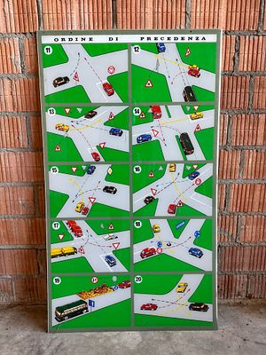 SECONDO PANNELLO SCUOLA GUIDA. Simpatico pannello VINTAGE scuola guida. 
Anni ‘70 
COMMISSIONE 