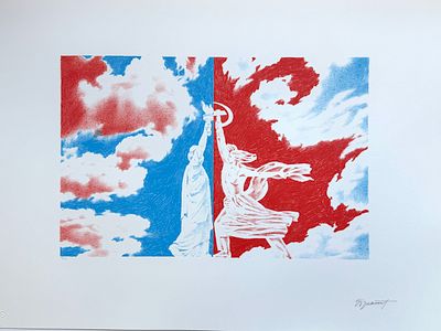 Эрик Булатов . Цветная шелкография, подписана и пронумерована автором. 32 лист из тиража 100 