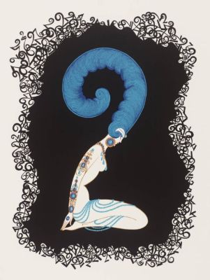 Ert&eacute; [Эрте (Тыртов Р.П.) (1892-1990)]. Цифра &laquo;2&raquo; из серии &laquo;Цифры&raquo;. 1976 г. Шелкография. 90 х 75 