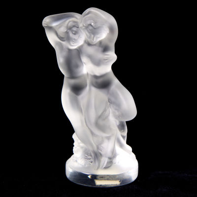 Lalique коллекционная фигурка &laquo;Леди и Сатир&raquo;
Франция, 1980-е гг. . В: 12 см. 
клеймо: Lalique 