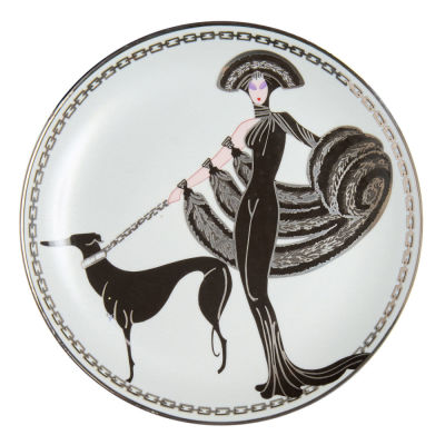 Erte коллекционная тарелка &laquo;Symphony in black&raquo;/ &laquo;Симфония в чёрном&raquo;, США, 1980-е гг. Д.: 21 см 