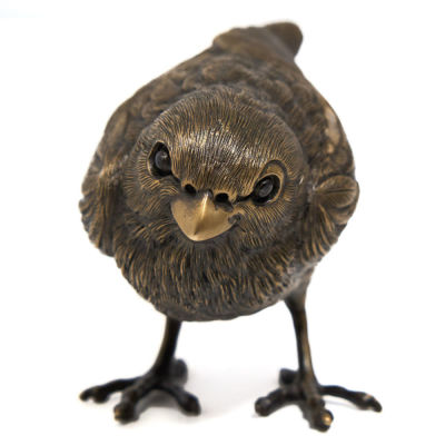 Бронзовая скульптура &laquo;Воробей&raquo;, ручная работа 
Бронза, патинирование 
размер: 11 см