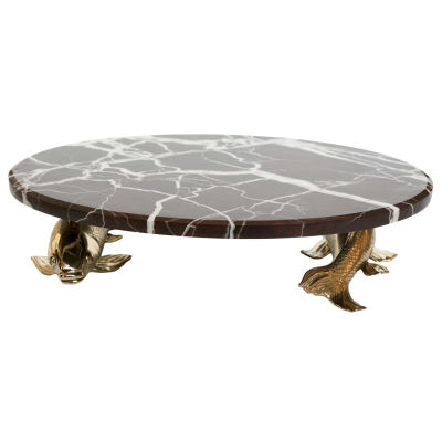 Поднос для сервировки &laquo;Золотые карпы&raquo;, бронза, мрамор . Поднос для сервировки "Золотые карпы" - 