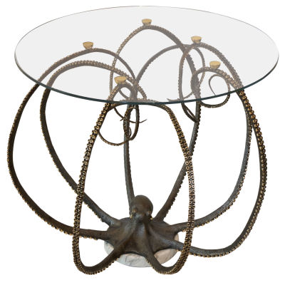 Осьминог интерьерный столик, бронза. Осьминог-декоратвный интерьерный столик - это изысканная 