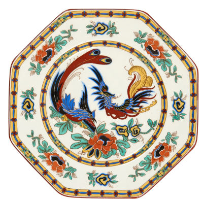 Восьмиугольная декоративная тарелка Wedgwood & Co LTD, Англия, 1950-е годы. Д.: 20 см 
фарфор 