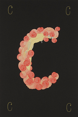Erte - Erte шелкография &laquo;Буква С&raquo;, США, 1980-е гг. Размер: 100 х 85 см 
работа подписана и 