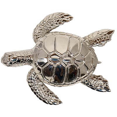 ЧЕРЕПАХА бронзовая скульптура, серебрение. Бронза, серебрение ( гальваническое покрытие) 
ручная 