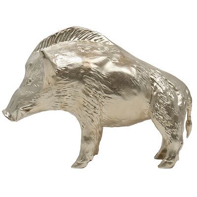 Скульптура &laquo;Кабанчик&raquo;, бронза, серебрение, ручная работа. Серебрение придает скульптуре 