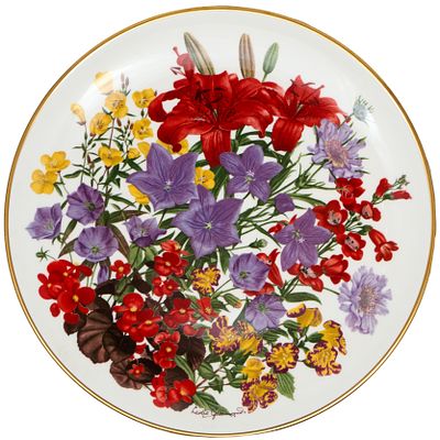 Wedgwood декоративная тарелка "Июль" из коллекции "Цветы года", Англия. 1977 г.
д.: 27 см 