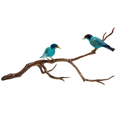 Скульптура Райские птички, бронза . Райские птички 
бронза 
эмалевые краски 
ручная работа 
18,5 