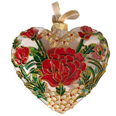 Новогоднее украшение &laquo;Сердце&raquo;, 1980-е гг., США. Около 10 см., 
родной футляр
