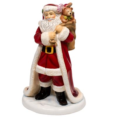 Коллекционная фарфоровая статуэтка &laquo;Father Christmas “, Англия, D. Smith. Ручная роспись 
в.: 24 см