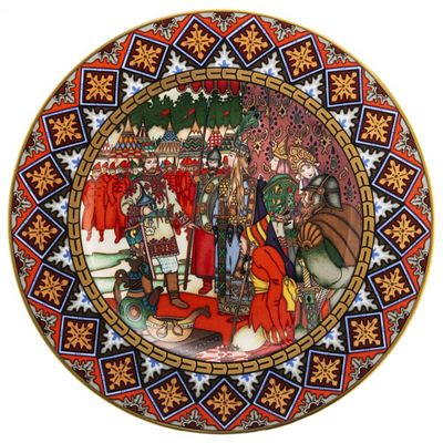 Villeroy&Boch. Тарелка "Марья Моревна" из коллекции "Сказки старой России". Германия, 1970-е. Д. 