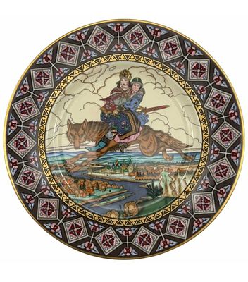 Villeroy&Boch, тарелка из коллекции "Сказки старой России", Германия, 1970-е. Д.: 21 см 