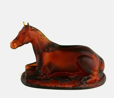 Коллекционная статуэтка Лошадь, Богемия, 1989-е гг. символ 2026 года. Художественное стекло 