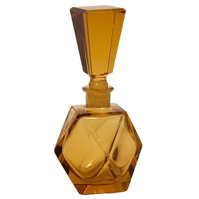 Винтажный парфюмерный флакон, Богемия, 80-е гг. . Флакон из цветного художественного стекла 