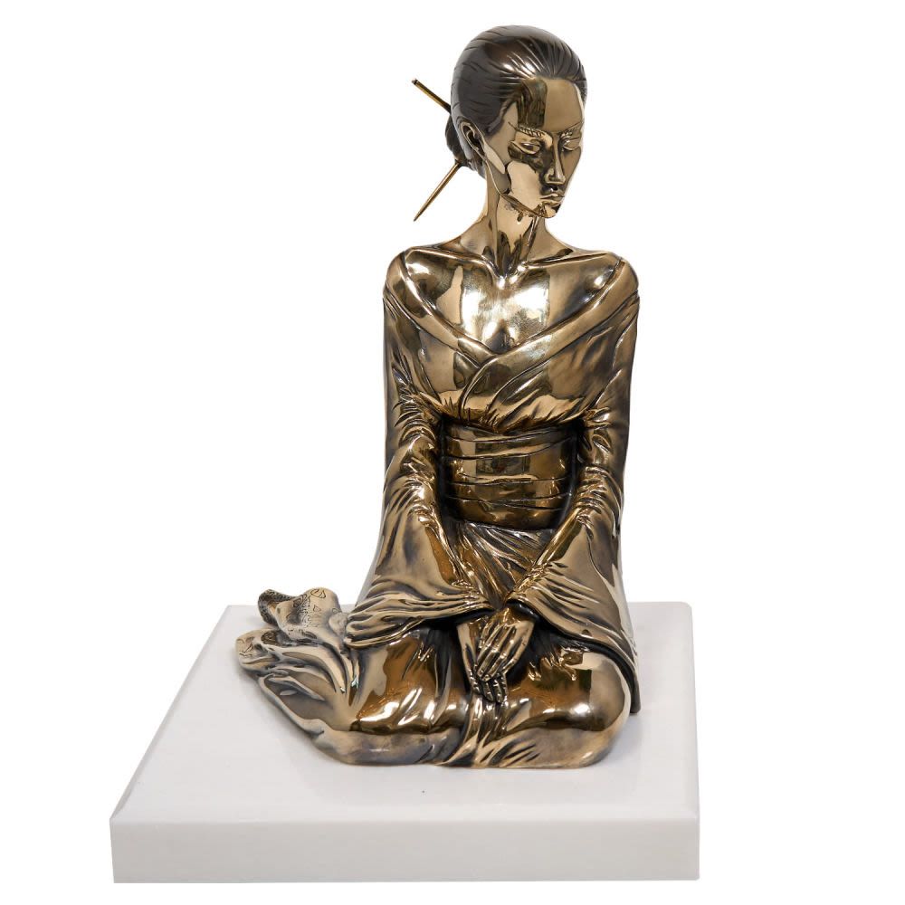 Бронзовая скульптура &laquo;Гейша&raquo;, ручная работа
Бронза, патинирование 
итальянский мрамор. Гейши 
