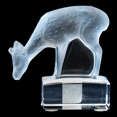 Lalique коллекционная статуэтка &laquo;Олененок&raquo;, Франция, 1980-е гг. . Клеймо: Lalique France 
Около 