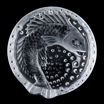 Lalique мелочница &laquo;Карпы кои&raquo;, Франция, 1980-е гг. Франция, 1980-е гг., 
клеймо: Lalique France 