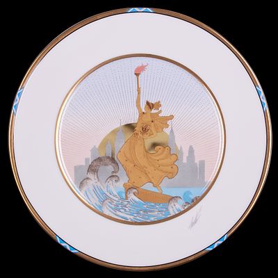 Erte коллекционная тарелка "Liberty"/&laquo;Свобода&raquo;, Япония, 1980-е. Фарфор, деколь 
д.: 30 см 