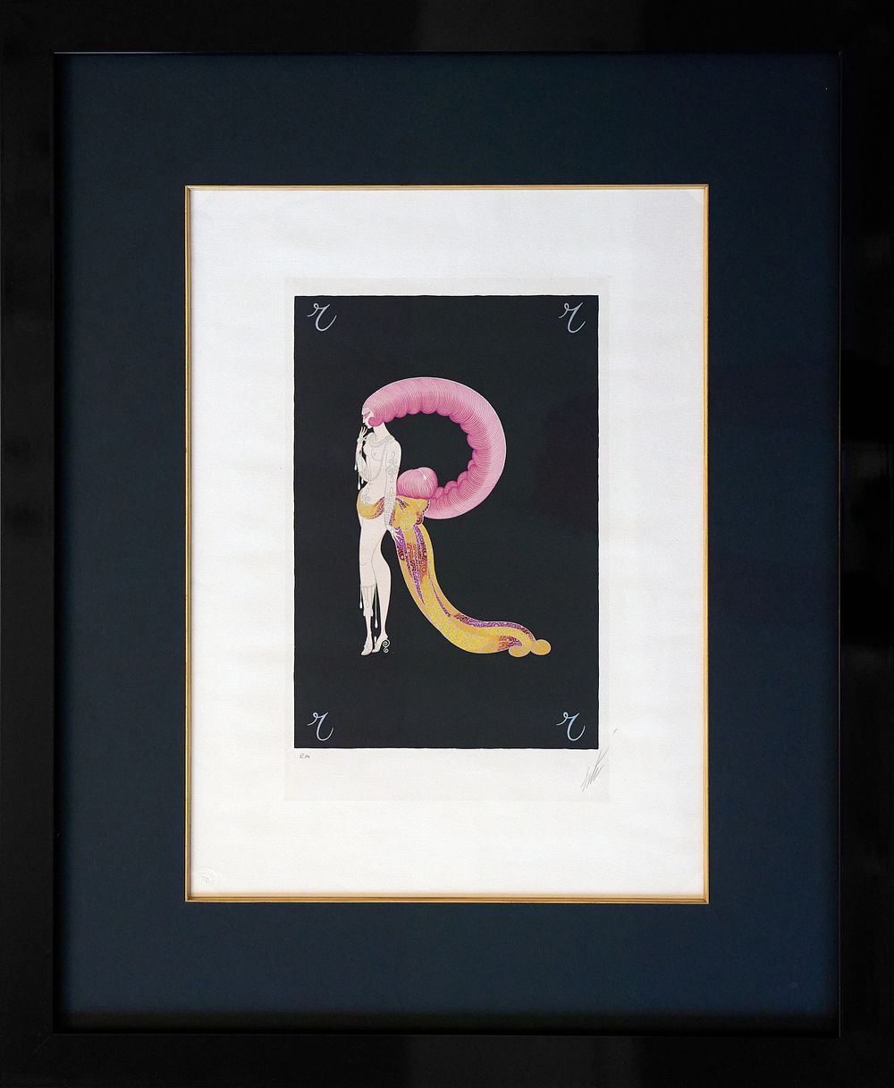 Erte “Буква R” Шелкография, США, 1980-е.
100 х 82 см.
Работа оформлена в итальянскую багетную 