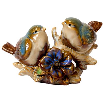 Фарфоровая статуэтка "Птицы на ветке", США, 80-е гг. ручная роспись 
около 10 см