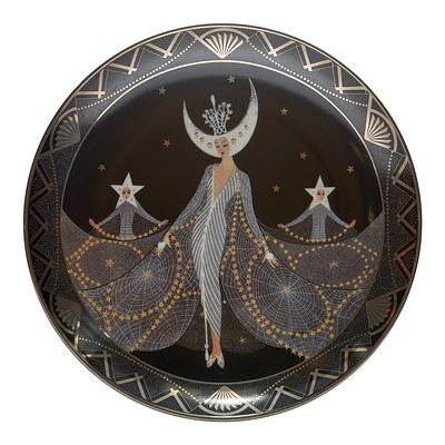 Erte тарелка коллекционная декоративная "Queen of the night"/"Царица ночи", США, 1980-е. Д: 21 