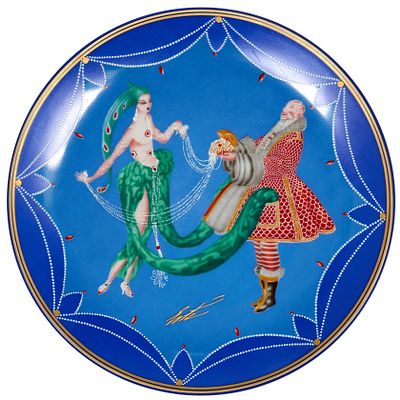 Erte тарелка коллекционная "Father Christmas", тираж 7500 экз.
Германия, 1980-е.
. Фарфор 