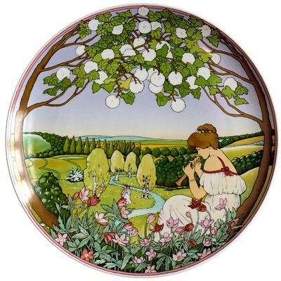 Villeroy & boch коллекционная тарелка "Весна", серия Времена года, Германия, 80-гг. д.: 25 см 