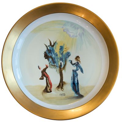 Коллекционная тарелка Salvador Dali Божественная комедия", Испания. д. 28 см 
фарфор, золочение 