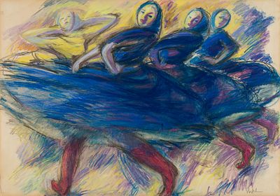 Eckl, Vilma (1892-1982). Gouache on cardboardTitled at the bottom centre12,1 x 9,7 inWith his 