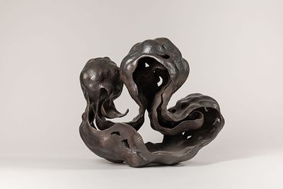 &Ouml;lzant, Franz Xaver (*1934). Wooden Chair, paintSigned and dated on the underside34,5 x 29,2 x 