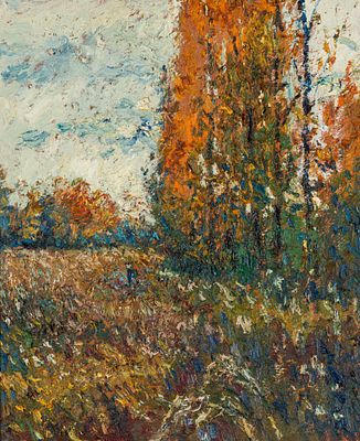 Andreas, Hans (*1947). stained glassSigned lower right12,6 x 13,8 inDorothea Wei&szlig;ensteiner