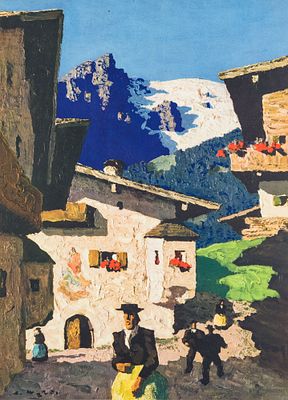 Walde, Alfons (1891-1958). offset lithographySheet size: 16,9 x 12,6 in / Motif size: 14,8 x 10 