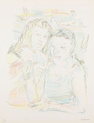 Kokoschka, Oskar (1886-1980). coloured lithographSigned lower right, numbered lower left: 