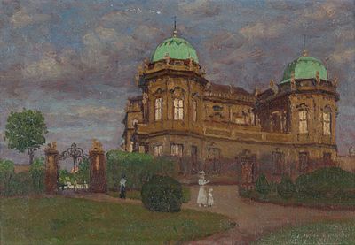 Ranzoni, Hans (1868-1956). Oil on BoardSigned and dated lower right6,3 x 9,2 inVerso plaque of 