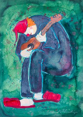 Freundlinger, Kurt (1930-2023). Watercolour on cardboardsigned lower right19,9 x 14,3 