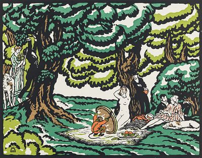 Michl, Ferdinand (1877-1951). colour woodcutSheet size: 17,7 x 21,9 in / Motif size: 12,2 x 15,6 