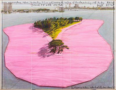 Christo (1935-2020). Surrounded Islands (Project for Biscayne Bay, Greater Miami), 1982Offset 