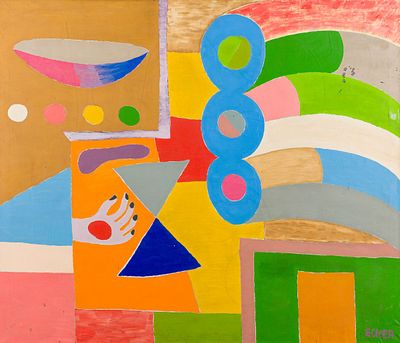 Ecker, Franz (1943-1999). The lost Day, 1965Oil on canvasSigned lower right, titled and dated on 