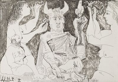 Picasso, Pablo (1881-1973). Le cocu couronn&eacute; de fleurs, 2.12.1966 IIEtchingSignature stamp lower 