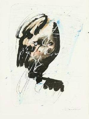Staudacher, Hans (1923-2021). Untitled (African Mask)Watercolor, ink and pencilSigned lower 