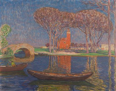 V&ouml;lcker, Hans (1865-1944). Italian Spring, before 1913Gouache on plateSigned lower left24.33 x 
