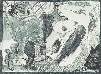 Aigner, Fritz (1930-2005). From the series Loving Artist 3 "Like Picasso", 1971Aquatint 