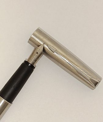 Parker fountain pen on steel