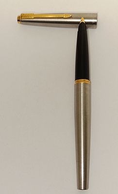 Parker fountain pen in steel and plated