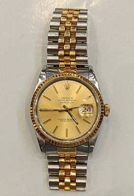 Rel&oacute;gio Rolex Datejust de homem em a&ccedil;o e ouro 750%