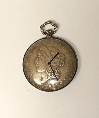 Silver American Coin Replica Pocket Watch